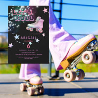 Neon Girl Let's Roll Skating Birthday Party