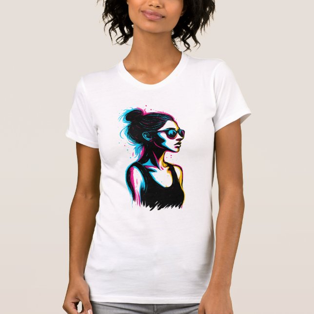 Neon Girl Profile Graphic Tee (Front)