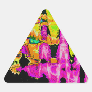Neon Glitch Abstract Art Poster Print Triangle Sticker
