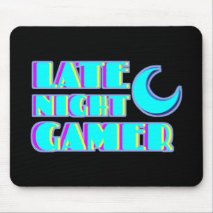 Neon Glitch Gamer Mousepad   Synthwave PC Setup