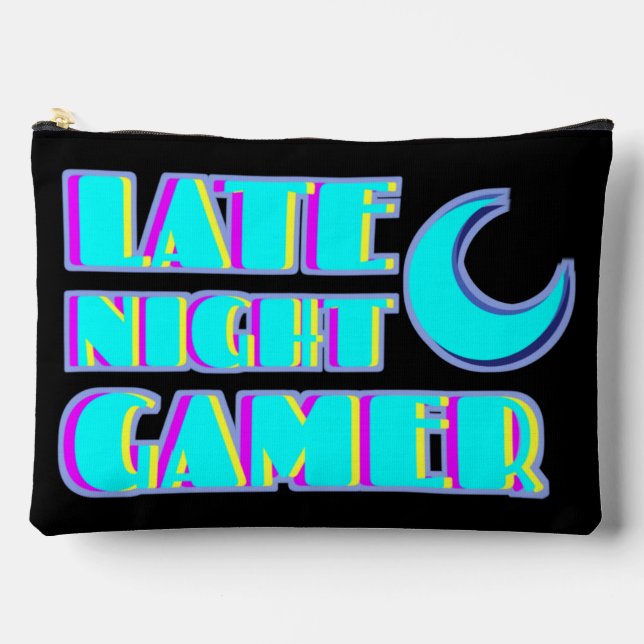 Neon Glitch Gamer Pouch | Synthwave Tech (Front)