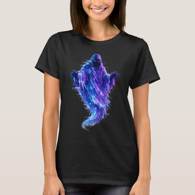 Neon Glitch Ghost Sticker T-Shirt (Front)