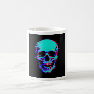 Neon Glitch Skull Mug – Cyber Relic