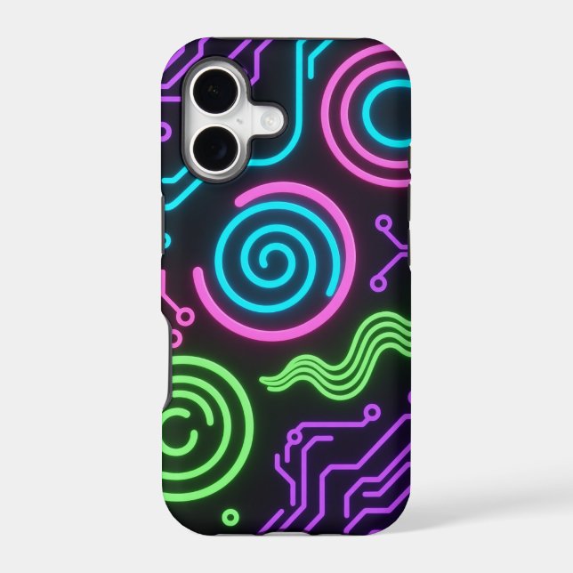 Neon Glow Black Phone Case (Back)