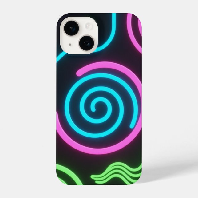 Neon Glow Black Phone Case (Back)