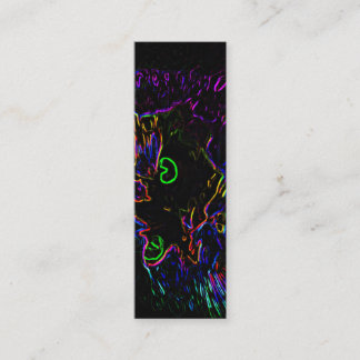 Neon Glow Cat Bookmark  Mini Business Card