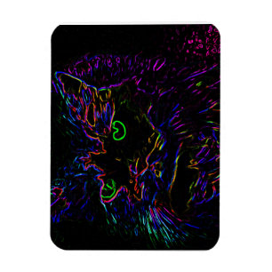 Neon Glow Cat Magnet