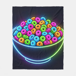 Neon Glow Cereal Bowl Fleece Blanket