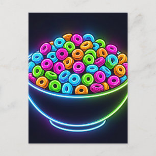 Neon Glow Cereal Bowl Postcard