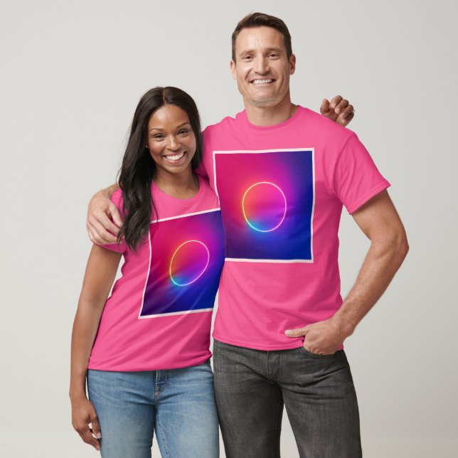 Neon Glow Circle Abstract Art T-Shirt (Unisex)