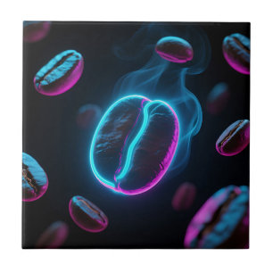 Neon Glow Coffee Bean Energy Tile