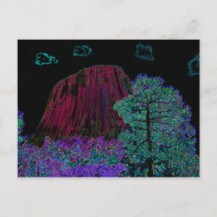 Neon Glow Devils Tower Postcard