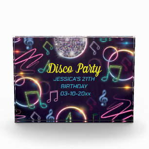 Neon Glow Disco Dance Birthday Party Photo Block