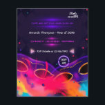 Neon Glow Graduation Party Flyer<br><div class="desc">Cool neon glow graduation party invitation customisable to your event specifics. Please note that this budget invitation is on flyer paper and it is very thin. Envelopes are not included. For thicker invitations with envelopes included and matching products on the same theme please see the collection below.</div>