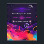 Neon Glow Graduation Party Flyer<br><div class="desc">Cool neon glow graduation party invitation customisable to your event specifics. Please note that this budget invitation is on flyer paper and it is very thin. Envelopes are not included. For thicker invitations with envelopes included and matching products on the same theme please see the collection below.</div>