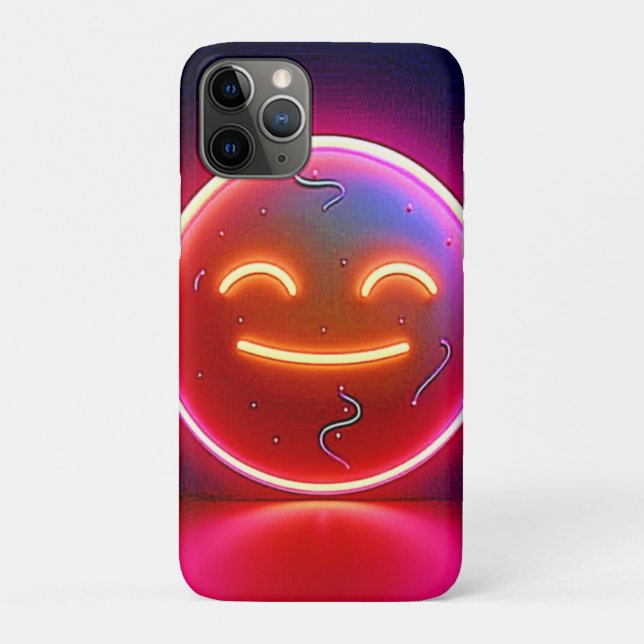 Neon Glow Happy Face Art Case-Mate iPhone Case (Back)