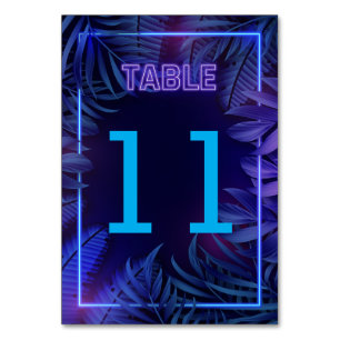 Neon Glow in the Dark Party Table Number