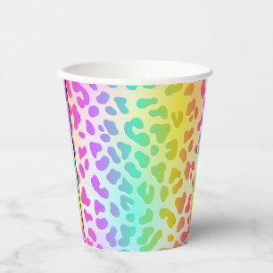 Neon Glow in the Dark, Rainbow Cheetah Print Cup