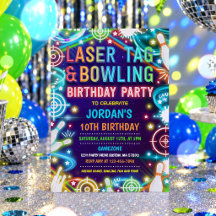 Neon Glow Laser Tag And Bowling Birthday Party