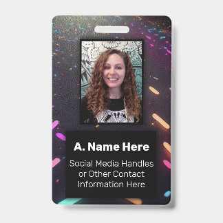 Neon Glow Nightclub ID Concert VIP Event Pass Badge