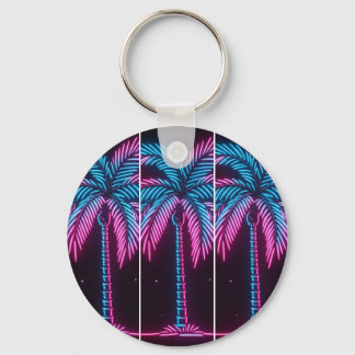Neon Glow Palm Tree Key Ring