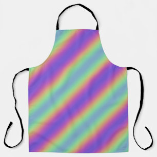Neon Glow Rainbow Stripe All-Over Print Apron