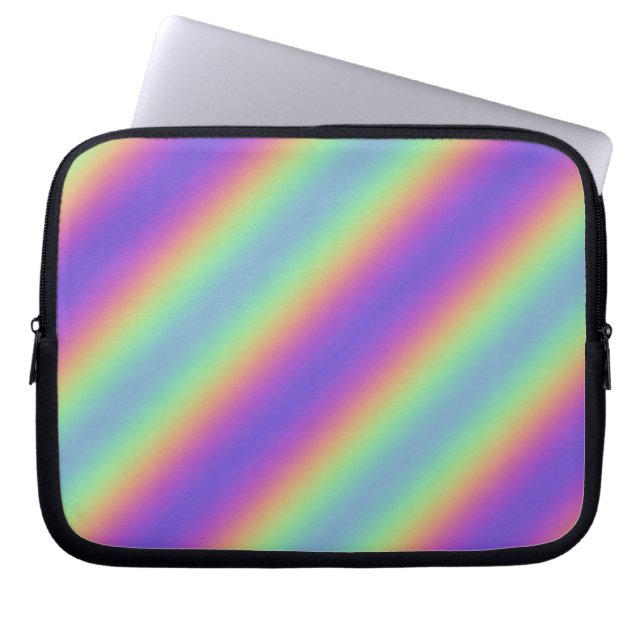 Neon Glow Rainbow Stripe Electronics Bag (Front)