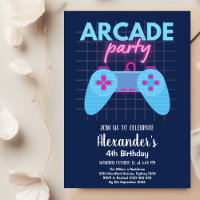 Neon Glow Retro Arcade Gaming Birthday Party