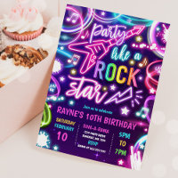 Neon Glow Rock Star Dance Music Birthday Party