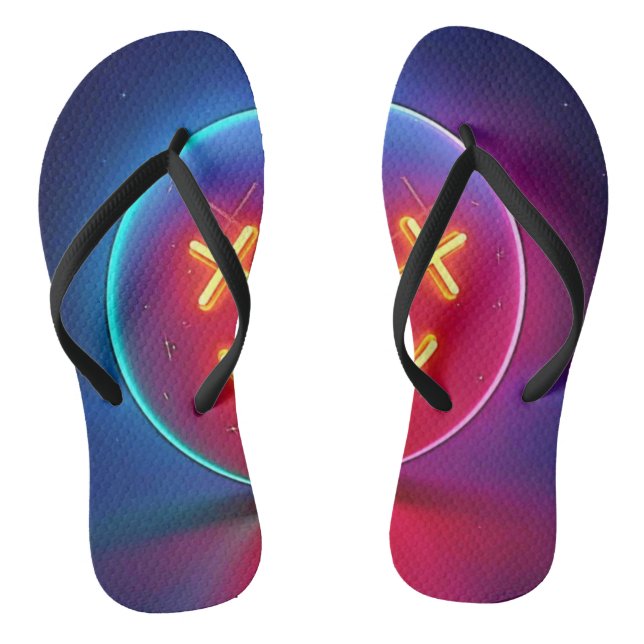 Neon Glow Smiley Face Jandals (Footbed)