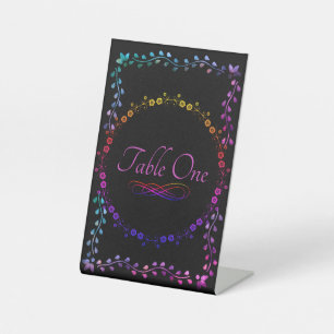 Neon Glow Table Number Sign Pedestal Sign