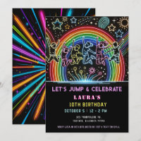 Neon Glow Trampoline Jump Bounce Birthday