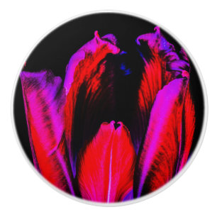 Neon Glow Tulip Ceramic Knob