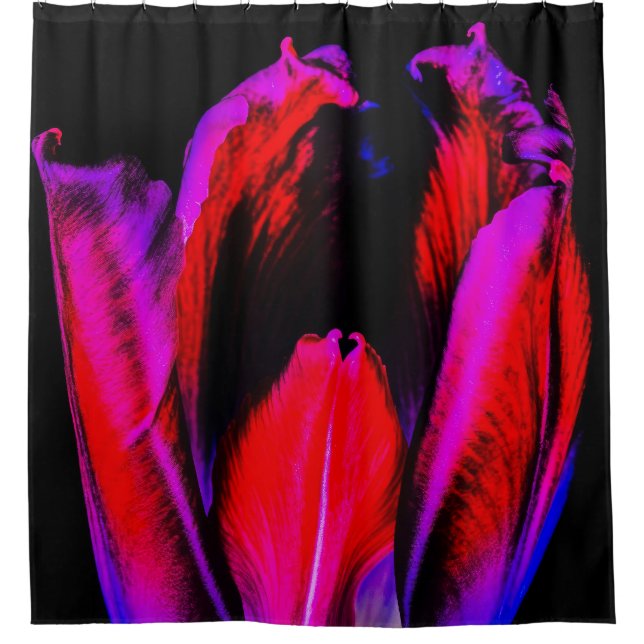 Neon Glow Tulip Shower Curtain (Front)