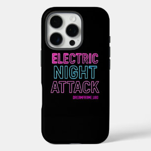 Neon Glow Typography Print   Retro Futuristic Room iPhone 16 Pro Case