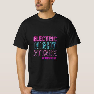 Neon Glow Typography Print Retro Futuristic Room T-Shirt