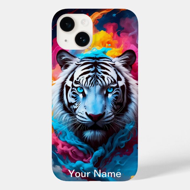 Neon Glowing Tiger mystical and ethereal  Case-Mate iPhone Case (Back)