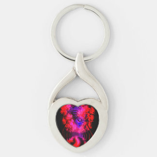 Neon Goddess in Enchanted Forest Key Ring