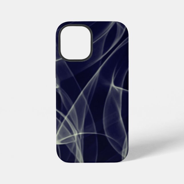 Neon Gold and Blue Curvy Line Pattern -COOL iPhone Case (Back)