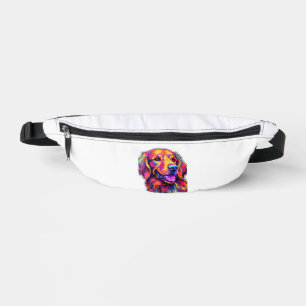Neon Golden Retriever Bum Bags