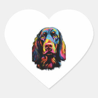 Neon Gordon Setter Heart Sticker