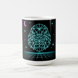 Neon Gorilla Synthwave - Retro Power Beast Coffee Mug