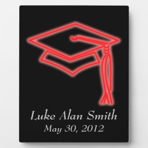 Neon Grad Cap Red Plaque