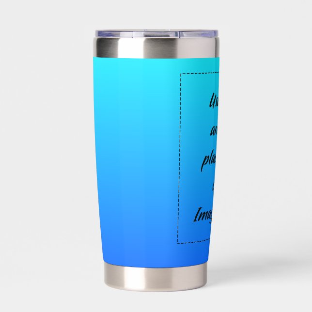 Neon Gradient Light Blue to Dark Blue Insulated Tumbler (Front)