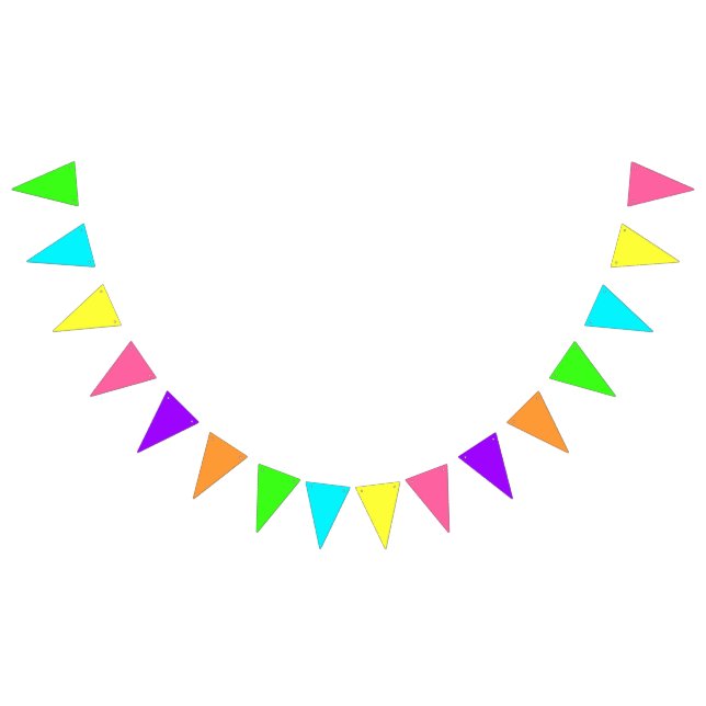 Neon Gradient Theme Triangular Bunting Banner (All)