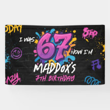 Neon Graffiti 6 7 Meme Trend Six Seven Birthday