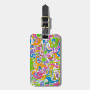 Neon Graffiti-Abstract Art Brushstrokes Luggage Tag