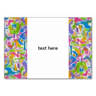 Neon Graffiti-Abstract Art Brushstrokes Table Number