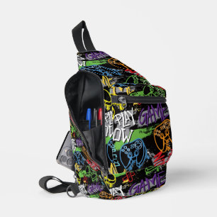Neon Graffiti Gaming Pattern Sling Bag