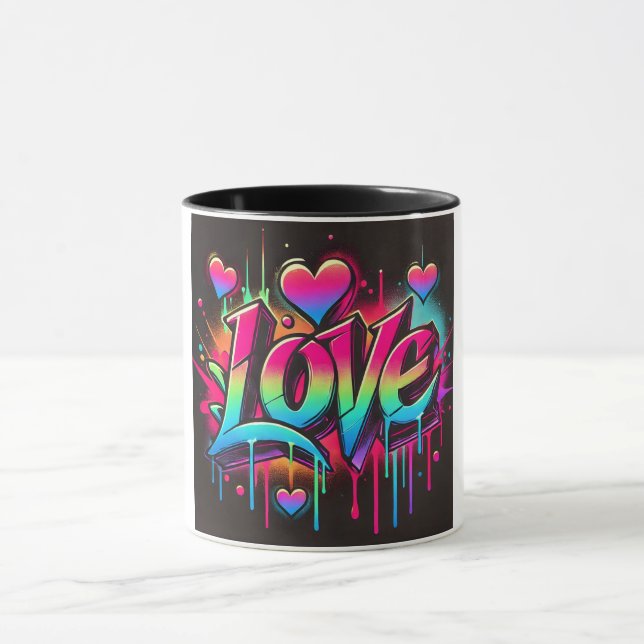 Neon Graffiti Love Street Art Mug (Center)